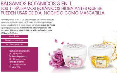 Prueba Gratis el Bálsamo Botánico 3 en 1 de Garnier