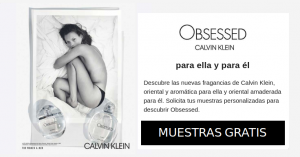 muestras gratis de Obsessed de Calvin Klein