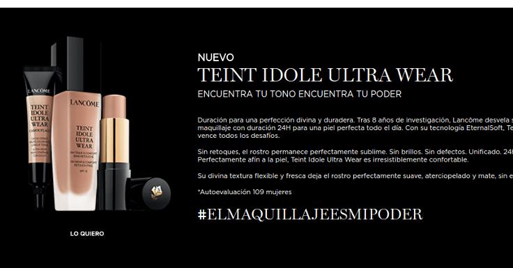 ¡Llévate una muestra gratis de Teint Idole Ultra Wear de Lancôme!