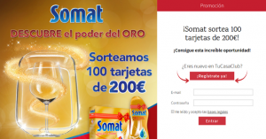 gratis una tarjeta de 200 Euros con Somat