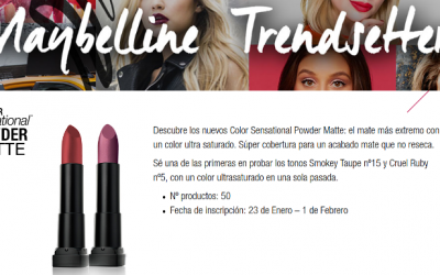 Prueba gratis el nuevo Color Sensational Powder Matte de Maybelline