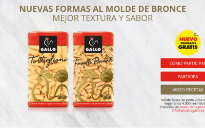 Prueba gratis los nuevos Tortiglioni y Fusilli Bucati GALLO