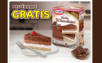 Prueba gratis la Tarta 3 Chocolates de Dr. Oetker