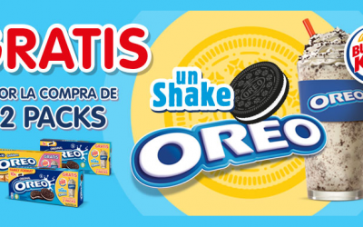 Pide un Shake Oreo gratis por la compra de 2 packs de galletas