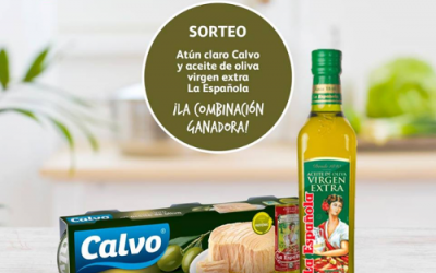 Consigue 1 pack de Atún claro Calvo y aceite de oliva virgen extra La Española
